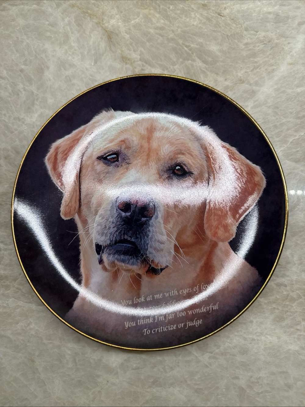 Danbury Mint Golden Retriever Collector's plate "Eyes of Love"